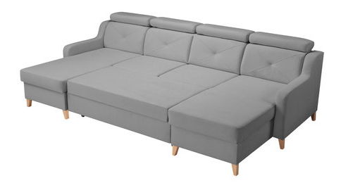 Rohová sedačka U Orolon U (tmavě šedá) (s úl. prostorem)