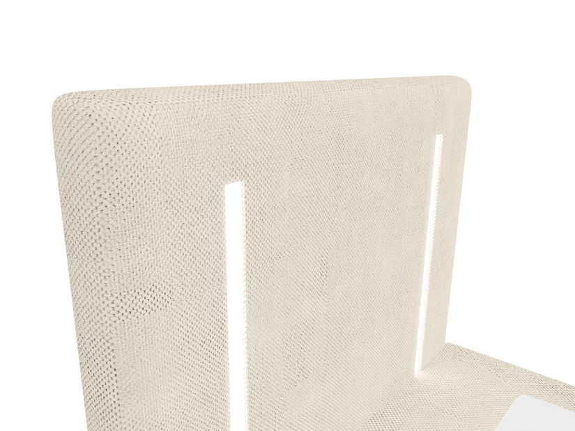 Jednolůžková postel 90 cm Ortega Bonell (béžová) (s roštem, bez úl. prostoru) (s LED osvětlením)