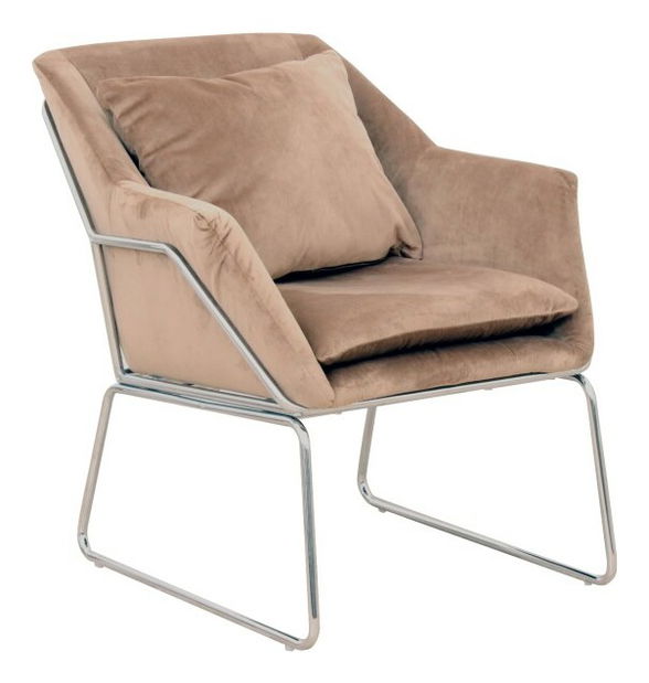 Relaxační křeslo Kaila (hnědá + chrom)