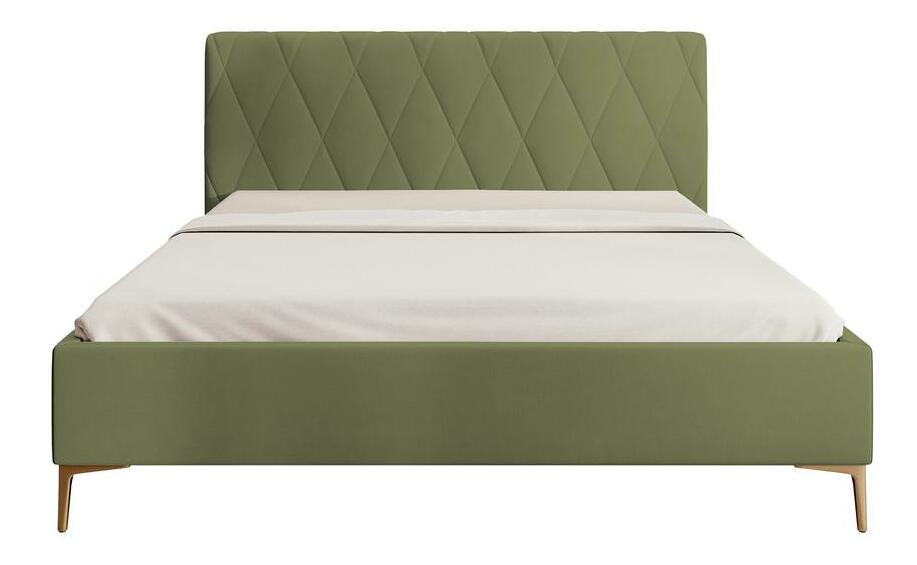 Manželská postel 160 cm Tikka 160 (olivová + zlatá)