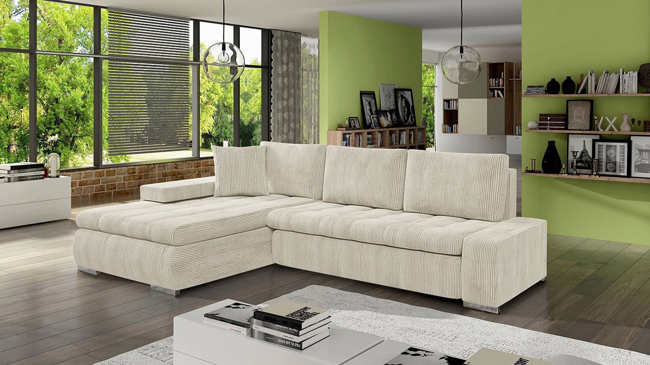 Rohová sedací souprava Hesron (vanilková)