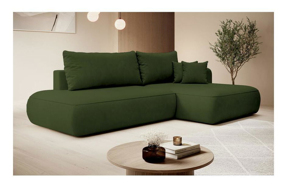 Rohová sedací souprava Fergie (P) (zelená + černá)