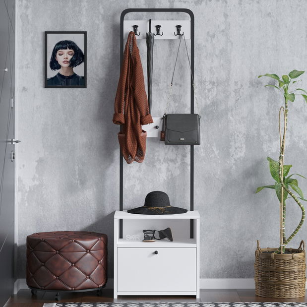 Předsíňová sestava Aliex 17 (Bílá + Černá)