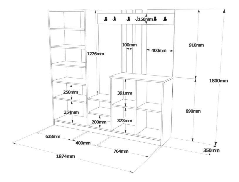 Předsíň Dede 8 (Borovice antlantic + Bílá)