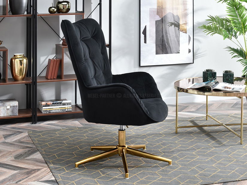 Křeslo Meryl (černá + zlato)