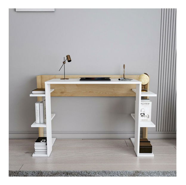 PC stolek Corenada (bílá + dub)