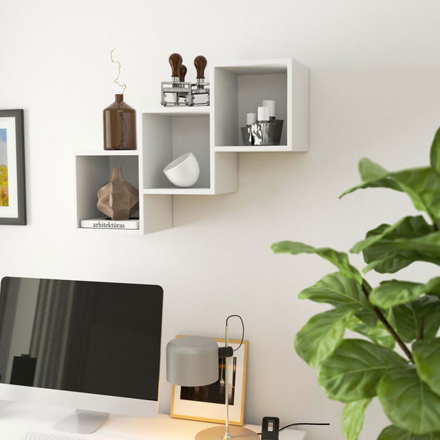 Nástěnná police Selima (bílá)