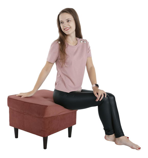 Taburetka Repetidas (růžová + ořech)