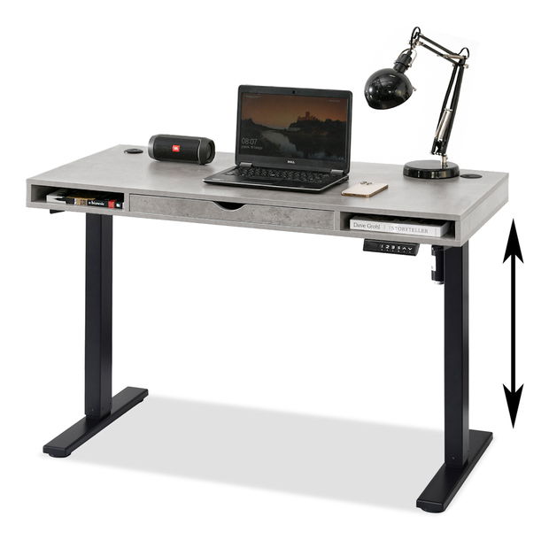 PC stolek Osto 120 (beton + černá)