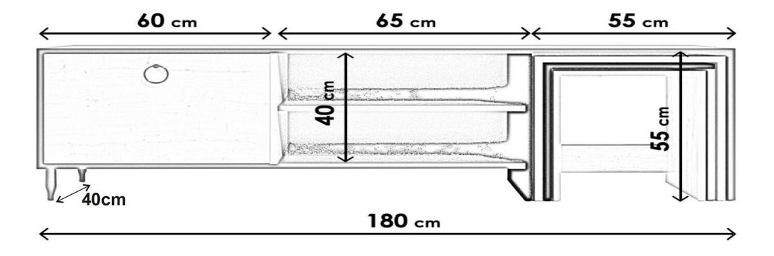 TV stolek/skříňka Zirion (Dub + Černá)