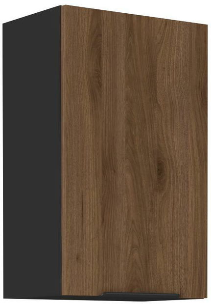 Horní kuchyňská skříňka Manana 45 G 72 1F (korpus: černá matná + fronta: ořech okapi)