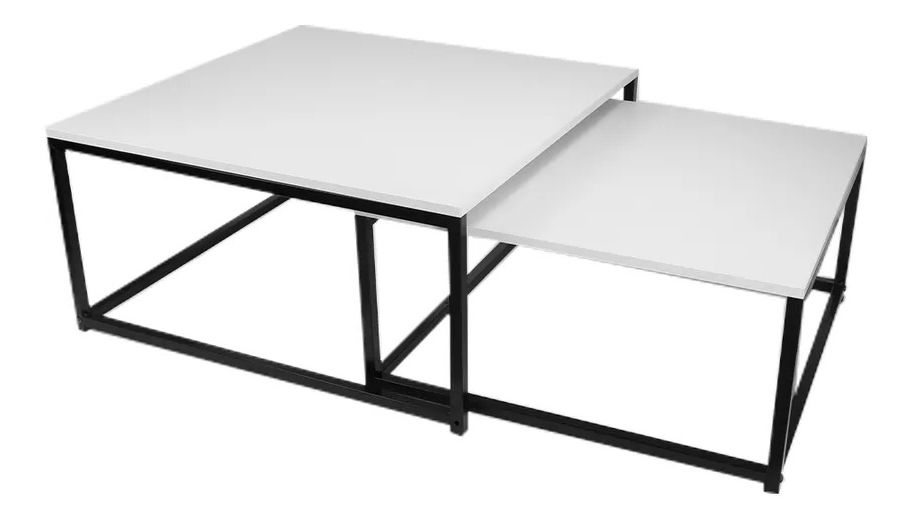 Set 2 ks konferenčních stolků Hustler Typ 1 (bílá matná + černá)