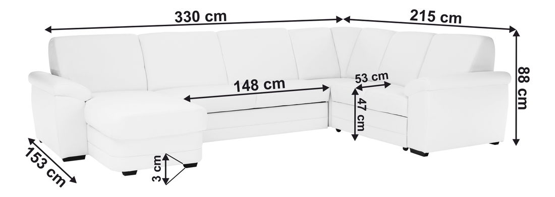 Rohová sedací souprava U Zrim (bílá) (L)