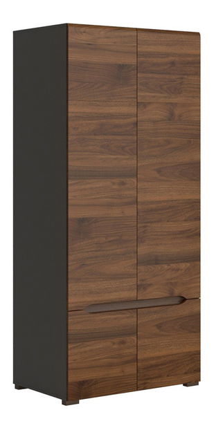 Šatní skříň BRW Elpasso SZF4D (Šedý wolfram + Ořech kolumbie)
