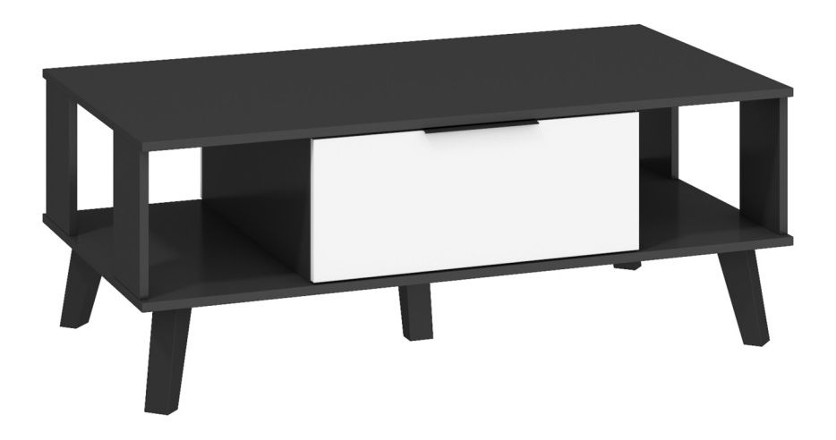 Konferenčný stolek Shela SVN-05 (černá + bílý lesk)