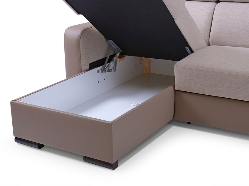 Rohová sedačka Istar U (béžová + světle hnědá) (P)