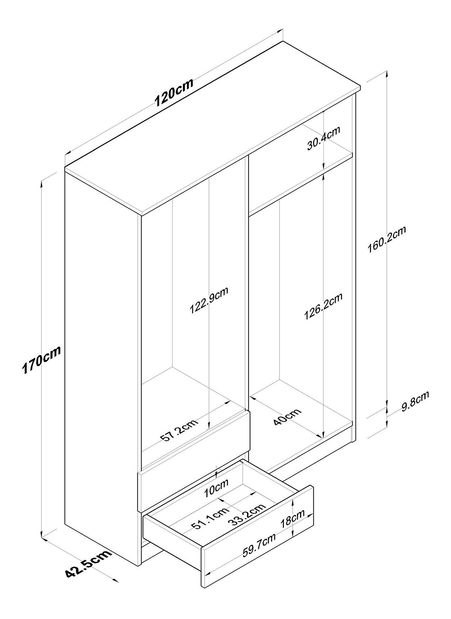 Souprava nábytku do ložnice Nolobe 2 (ořech + bílá)