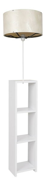 Stojanová lampa s policemi Astaresta 3 (bílá + ecru)