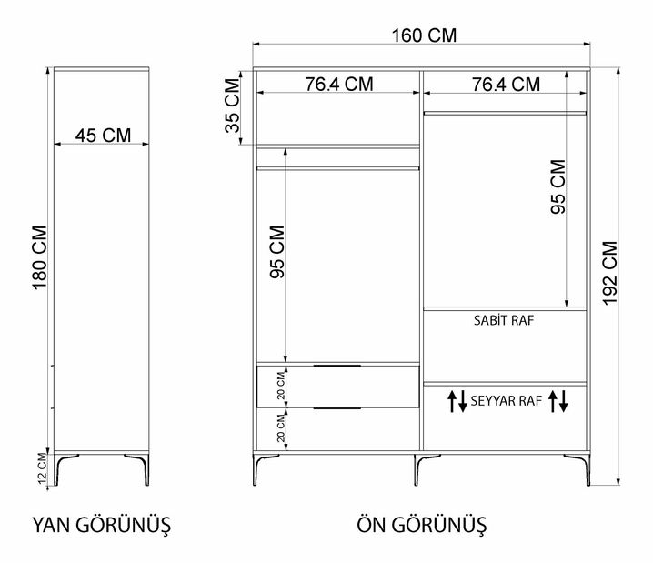 TV skříňka Tura (dub + bílá)