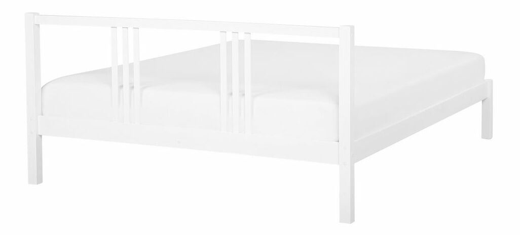 Manželská postel 140 cm VALLES (s roštem) (bílá)