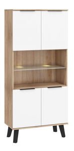 Regál Shela SVN-10 (dub sonoma světlá + bílý lesk)