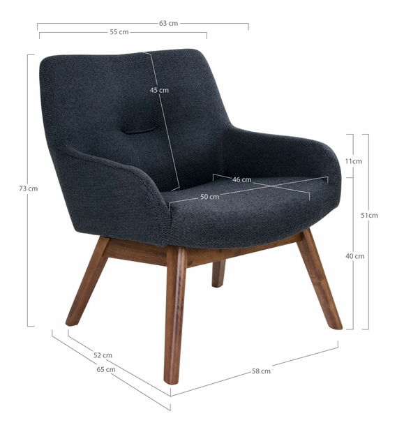 Křeslo Lesaliaina (tmavě modrá)