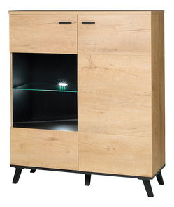 Vitrína typ 4 Siralla (dub lefkas + černá)
