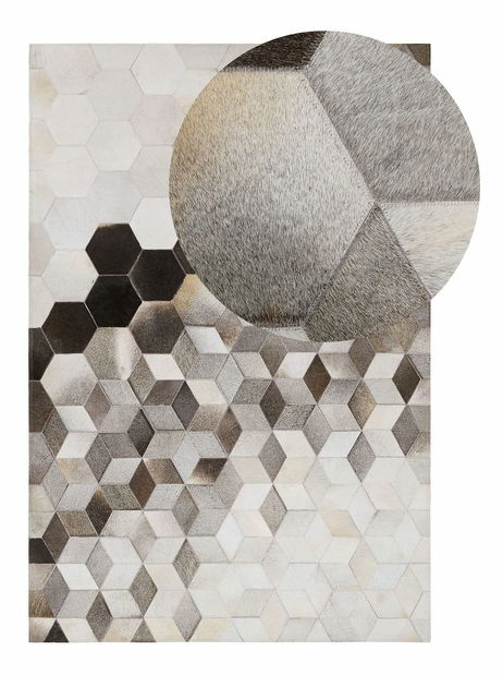 Koberec 160 x 230 cm SESSA (krémová + hnědá)