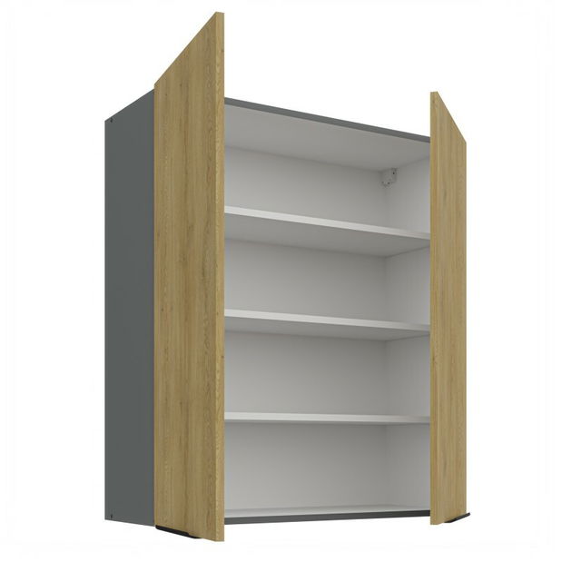 Horní kuchyňská skříňka Carminia 80 G-90 2F (dub cremona + antracit)