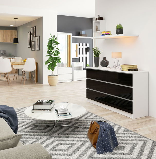 Komoda Keanu (lesk černý)