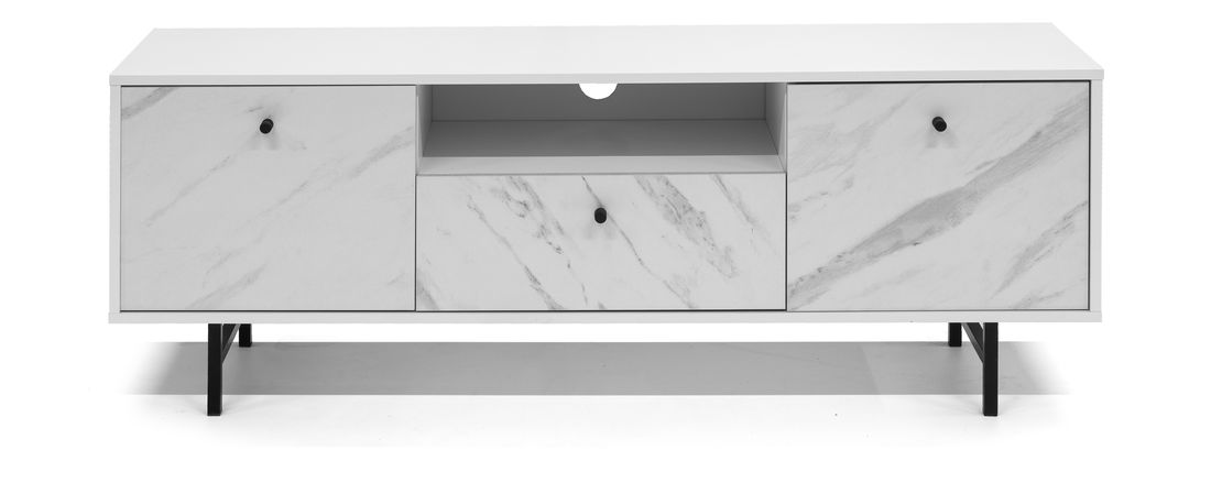 Tv stolek Verona RTV (bílá + bílý mramor)