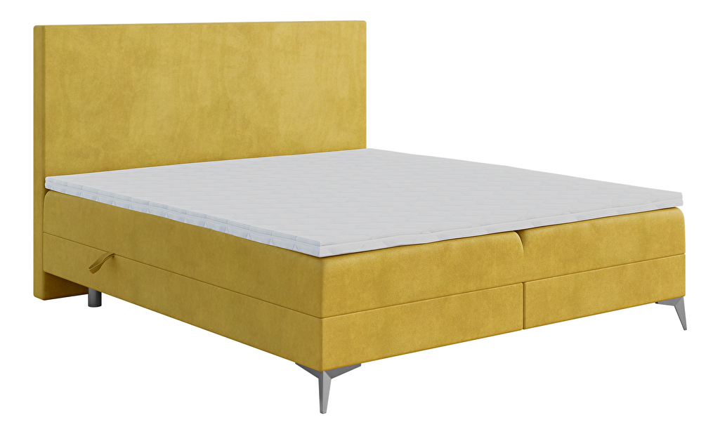 Boxspring postel 180 cm Ricky (limetková) (s matrací a úl. prostorem)