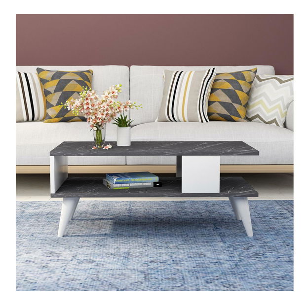 Konferenční stolek Debede (černá + bílá)