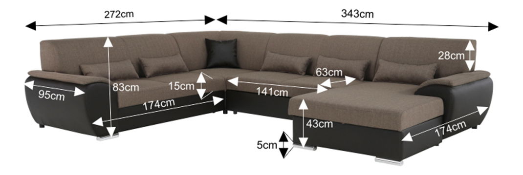 Rohová sedací souprava U Emma U (P)
