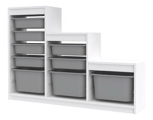 Organizér na hračky Dremonka 9 (bílá + šedá)