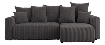 Rohová sedačka Denia (P) (šedočerná)