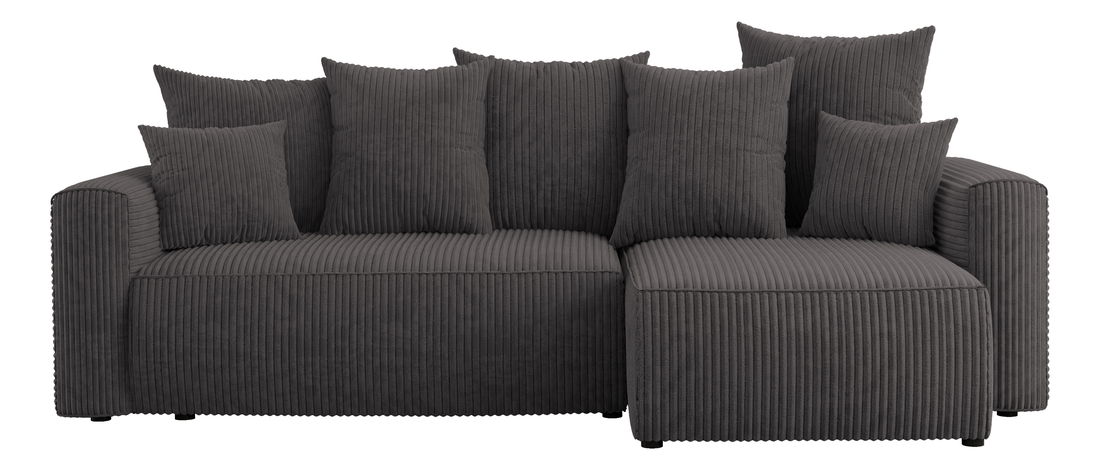 Rohová sedačka Denia (P) (šedočerná)