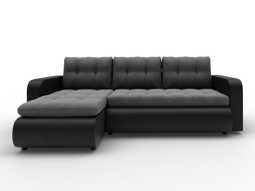 Rohová sedací souprava Vergil (černá + šedá) (L)