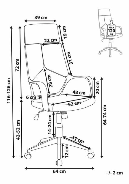 Kancelářské křeslo Dely (růžová)