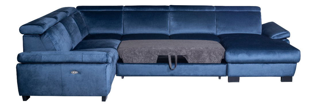 Rohová sedačka ve tvaru U BRW Timo (tmavě modrá) (L)