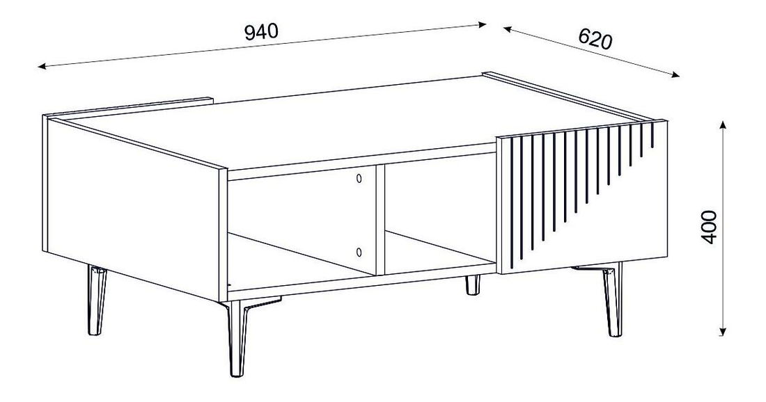 Konferenční stolek Tomune 1 (dub + černá)