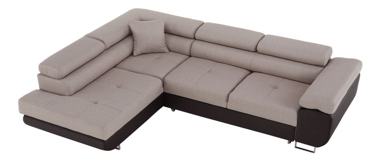 Rohová sedací souprava Afton (hnědá + béžová) (L)