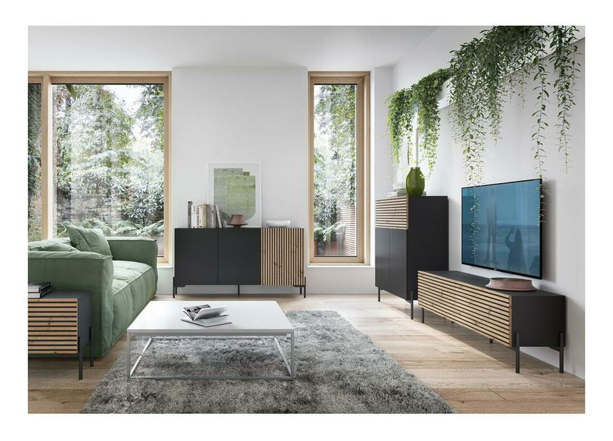 Skříňka Lamellito L3 (černá + dub)