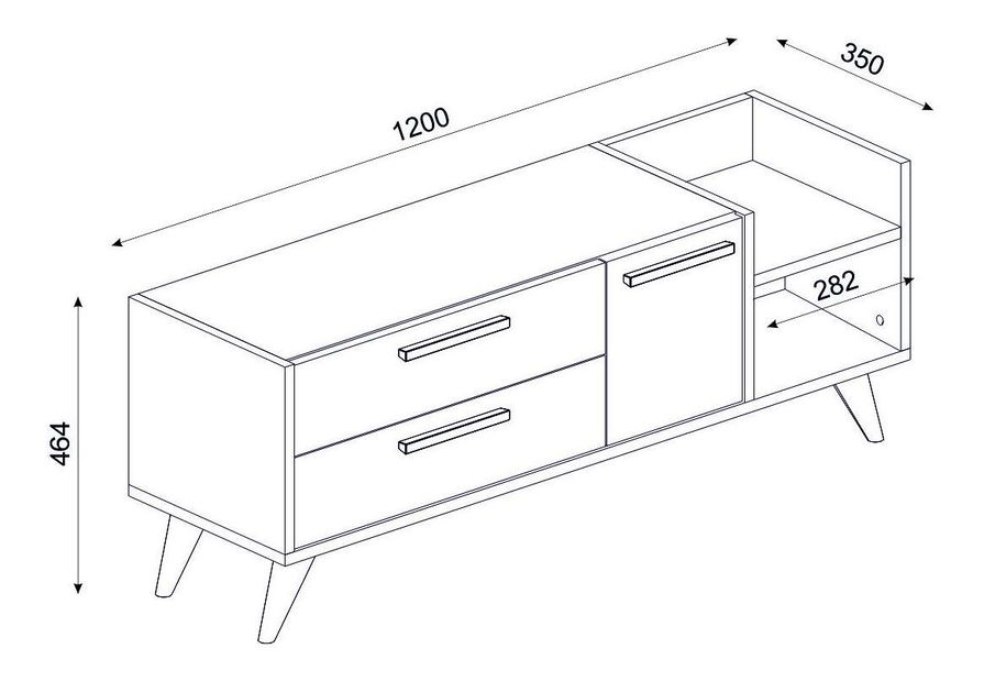  TV stolek/skříňka Movopu 3 (dub safírový + bílá)