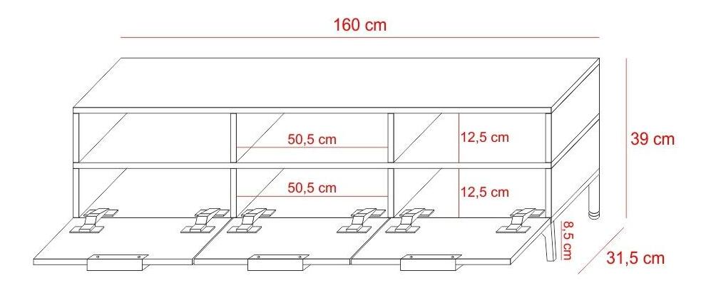 TV skříňka/stolek Ricko (bílá + dub wotan)