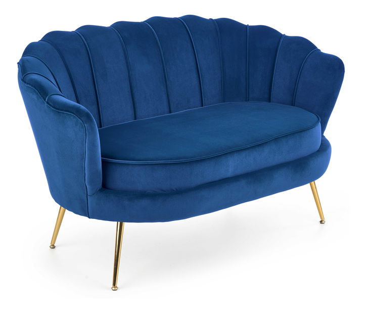 Pohovka Altha XL (tmavě modrá + zlatá)