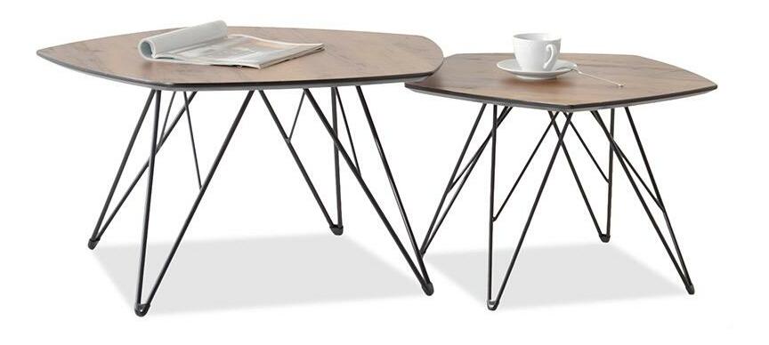 Konferenční stolek Petal Zest Xl (ořech + černá)