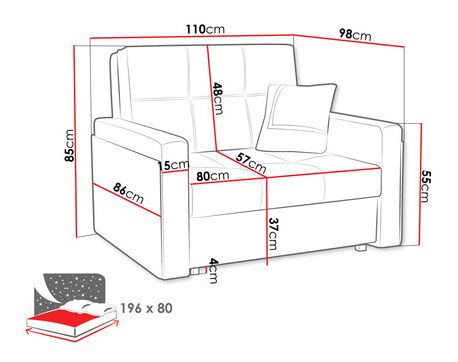 Rozkládací křeslo Carivia Mel I (zelená) (s úl. prostorem)