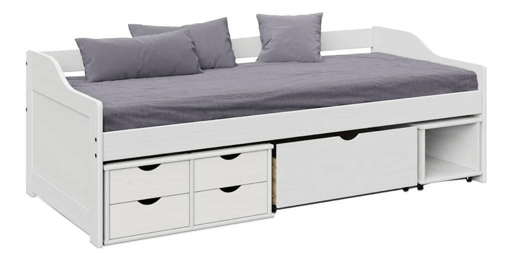Postel s úložným prostorem Moli (bílá) 