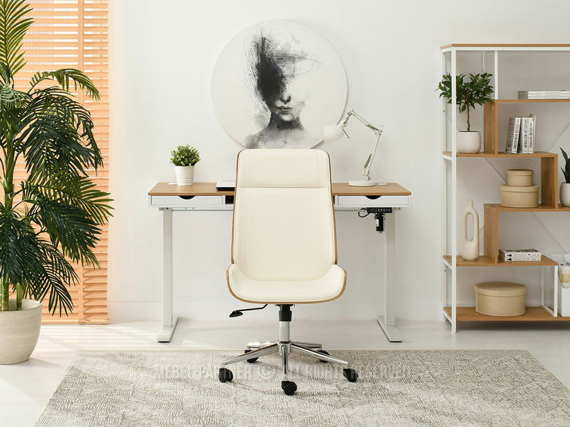 Židle Aukley (krémová + chromová)